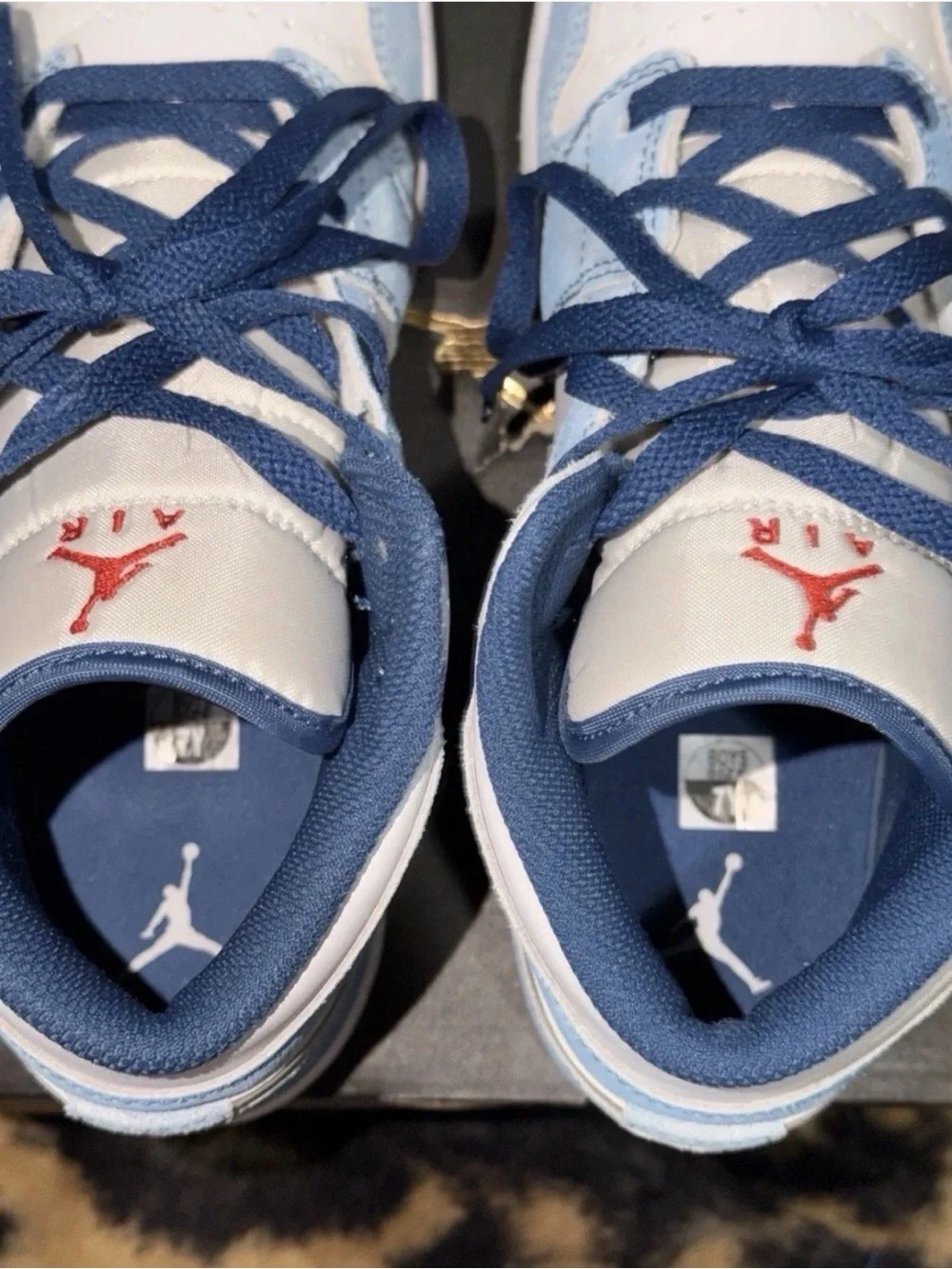 Jordan Air 1 Mid White and Light Blue Suede